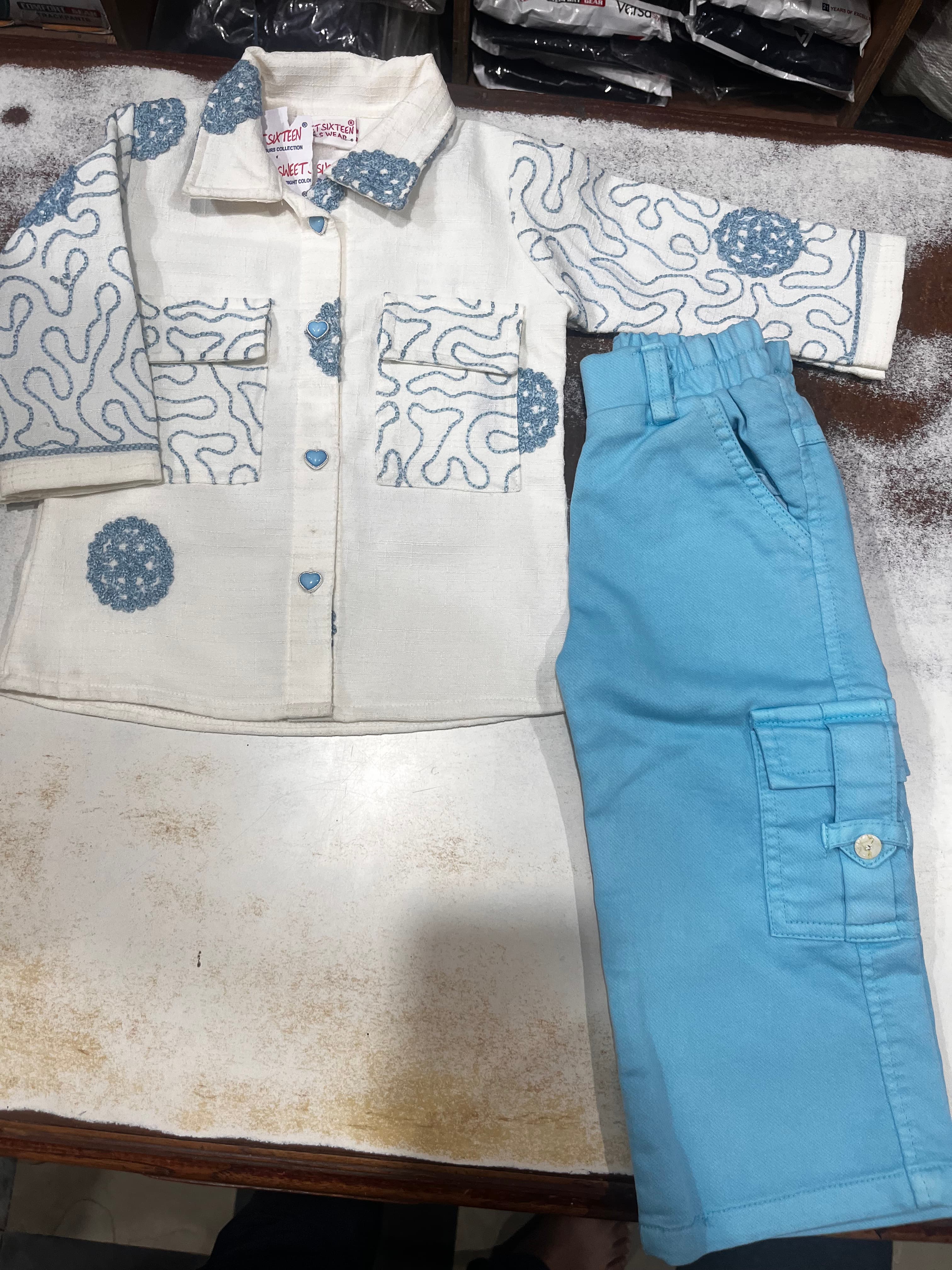 White shirt pant set — back